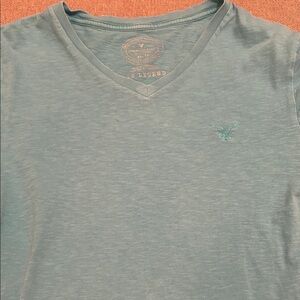 American Eagle Outfitters Teal V-Neck Tee